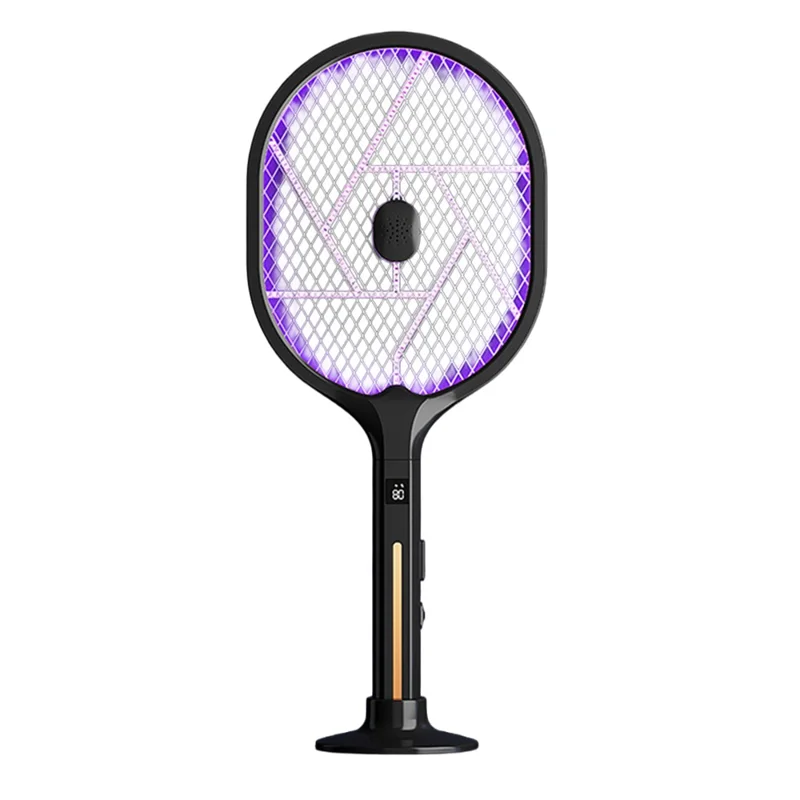 CY-828 2 in 1 Electric Mosquito Swatter Type-C Rechargeable Bug Zapper 2500V UV Light Fly Trap - Black