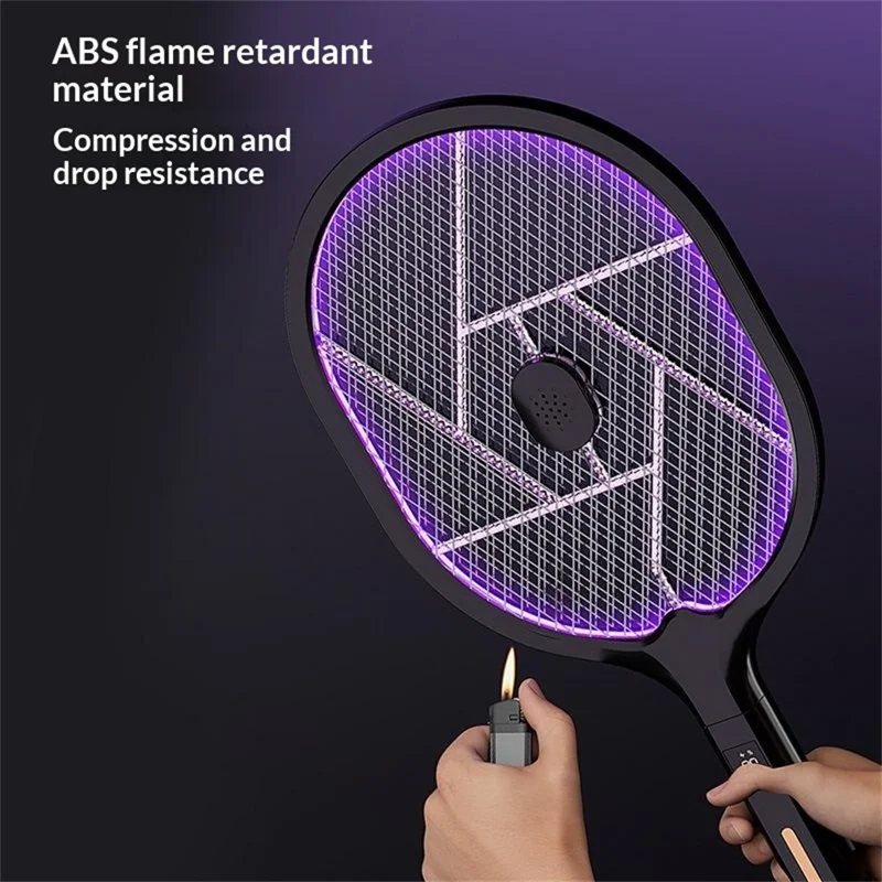 CY-828 2 in 1 Electric Mosquito Swatter Type-C Rechargeable Bug Zapper 2500V UV Light Fly Trap - Black