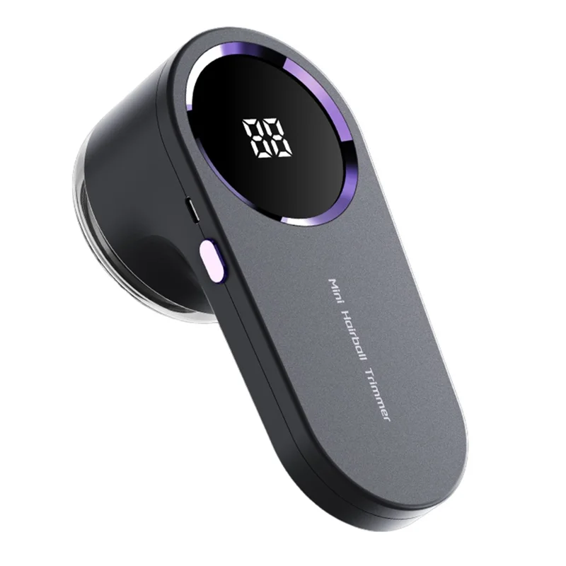 009 LED Display Fabric Shaver 6-Blade Steel Cutter Type-C Rechargeable Lint Remover - Grey