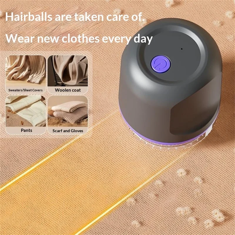 ML-M1 Electric Fabric Shaver 6-Blade Steel Floating Head Type-C Rechargeable Lint Remover for Sweaters - Warm White