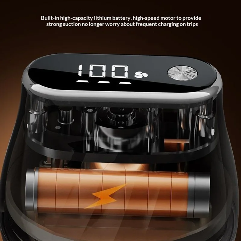 MQ-5 LED Display Electric Fabric Shaver 6-Blade Type-C Rechargeable Lint Remover for Clothes Sweaters - Beige