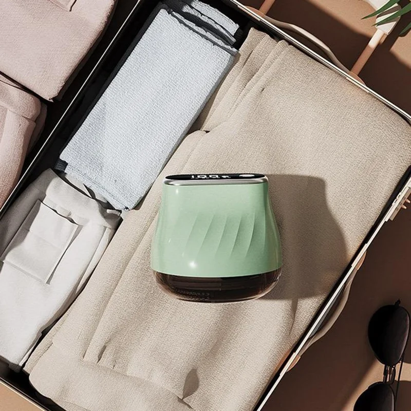 MQ-5 LED Display Electric Fabric Shaver 6-Blade Type-C Rechargeable Lint Remover for Clothes Sweaters - Beige