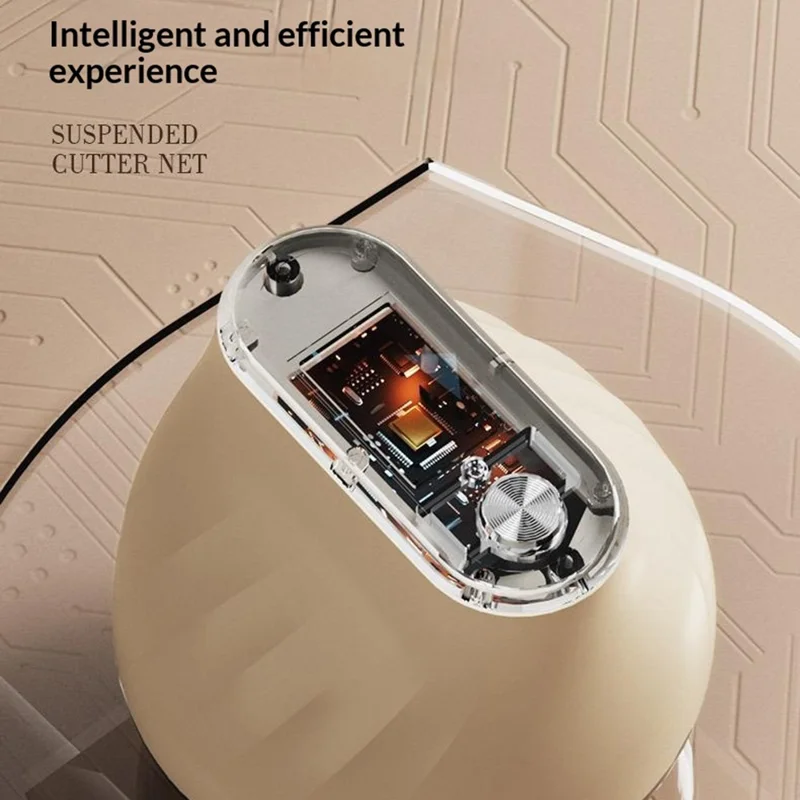 MQ-5 LED Display Electric Fabric Shaver 6-Blade Type-C Rechargeable Lint Remover for Clothes Sweaters - Beige