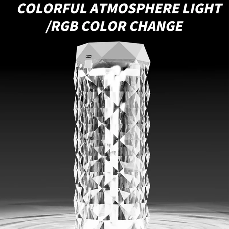400ml Crystal Air Humidifier Desktop 7 Color LED Atmosphere Light Mist Diffuser for Home Office