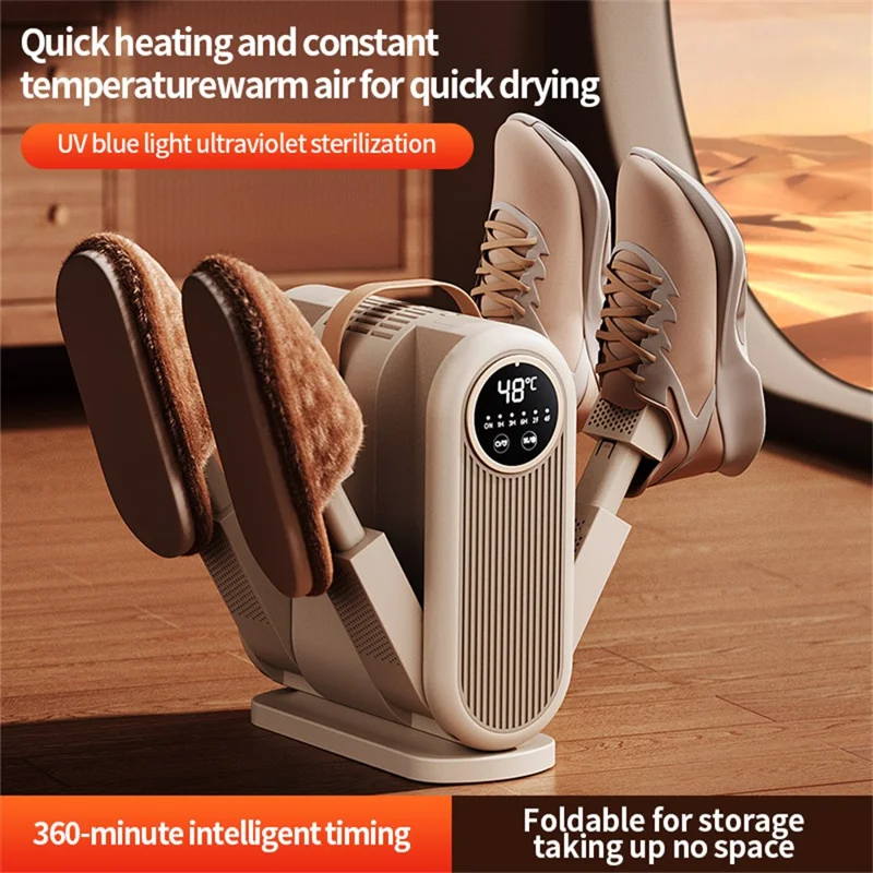 HX-6 4 Arms Shoe Dryer 48°C Constant Temperature UV Sterilization Foldable Shoes Drying Machine for Home, EU Plug