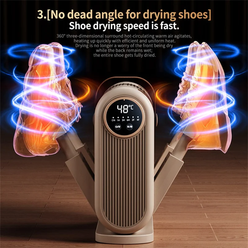 HX-6 4 Arms Shoe Dryer 48°C Constant Temperature UV Sterilization Foldable Shoes Drying Machine for Home, EU Plug
