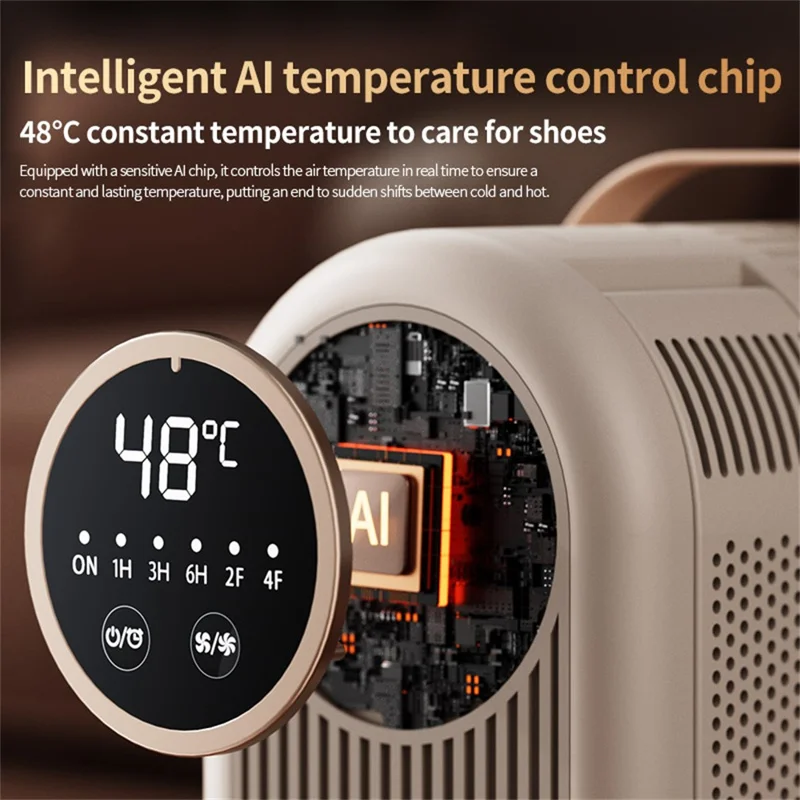 HX-6 4 Arms Shoe Dryer 48°C Constant Temperature UV Sterilization Foldable Shoes Drying Machine for Home, EU Plug