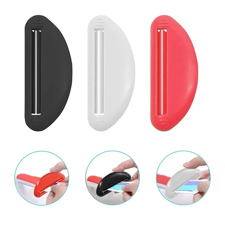Dispensador de Tubo de Crema de Mano Protector Solar Pasta de Dientes Plástico - Negro