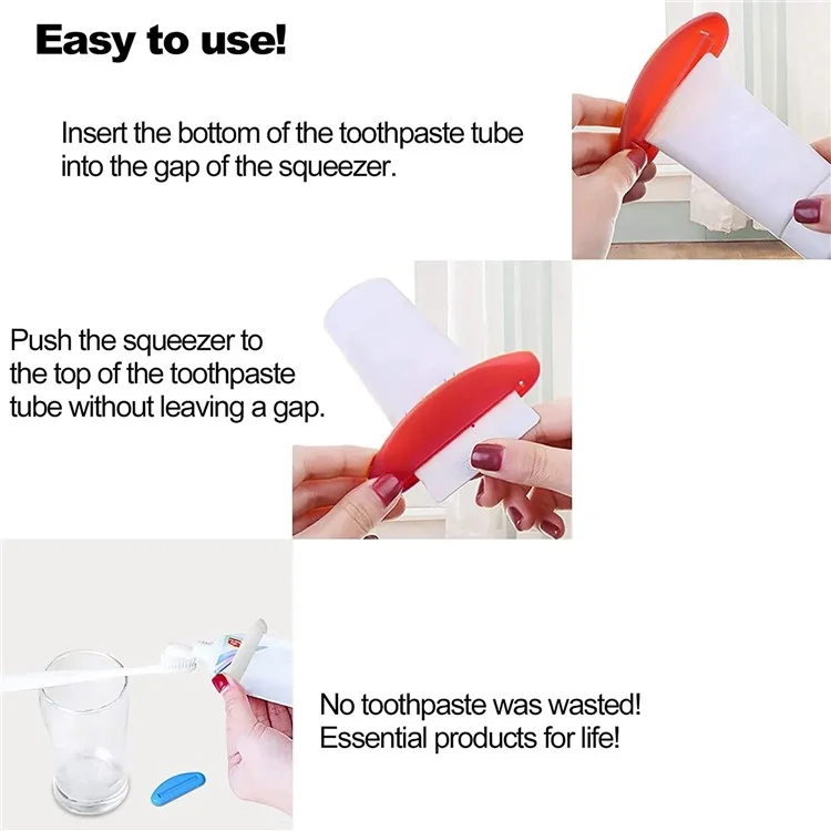Dispensador de Tubo de Crema de Mano Protector Solar Pasta de Dientes Plástico - Negro