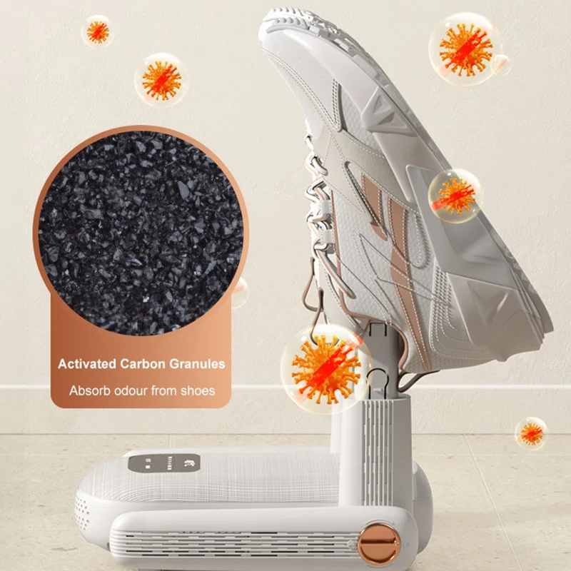 X2 4 Arms Smart Dual Stand Shoe Dryer Quick Drying Dehumidification Foldable Portable Shoes Drying Machine, EU Plug