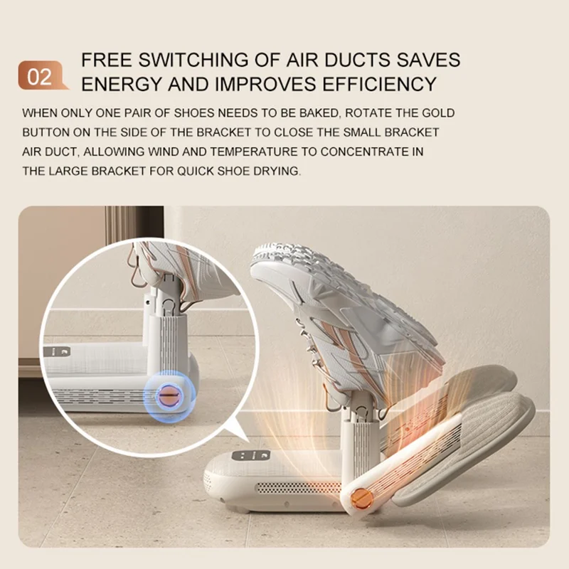 X2 4 Arms Smart Dual Stand Shoe Dryer Quick Drying Dehumidification Foldable Portable Shoes Drying Machine, EU Plug
