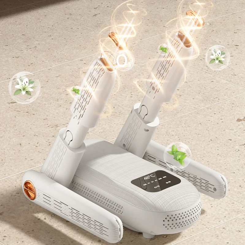 X2 4 Arms Smart Dual Stand Shoe Dryer Quick Drying Dehumidification Foldable Portable Shoes Drying Machine, EU Plug