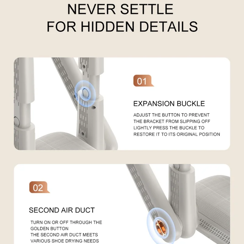 X2 4 Arms Smart Dual Stand Shoe Dryer Quick Drying Dehumidification Foldable Portable Shoes Drying Machine, EU Plug