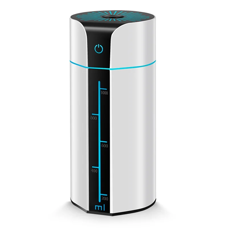 KS-800 1000 ml Humidificateur d'air de bureau 50 ml/h 20 h d'autonomie Diffuseur de brume d'air nano coloré pour chambre et bureau - Blanc