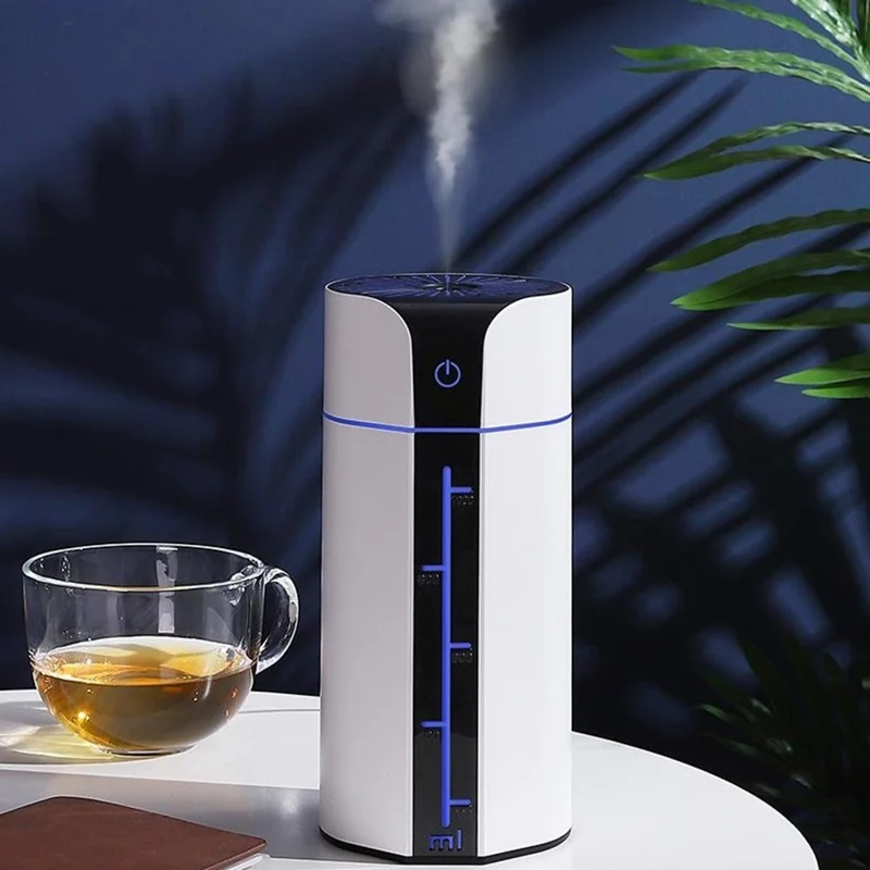 KS-800 1000 ml Humidificateur d'air de bureau 50 ml/h 20 h d'autonomie Diffuseur de brume d'air nano coloré pour chambre et bureau - Blanc