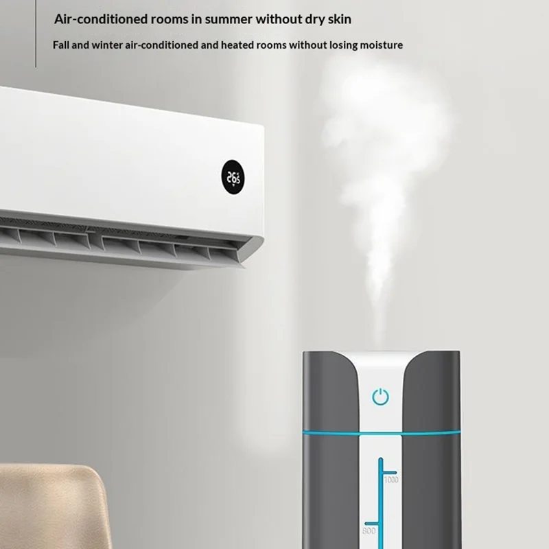 KS-800 1000 ml Humidificateur d'air de bureau 50 ml/h 20 h d'autonomie Diffuseur de brume d'air nano coloré pour chambre et bureau - Blanc