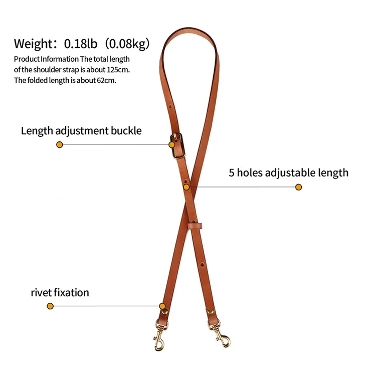 3009 Bag Strap Genuine Leather Detachable Adjustable Shoulder Strap Replacement