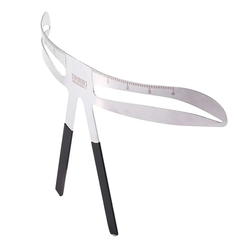 Professional Eyebrow Measure & Balance Ruler 3-Point Positioning Stainless Steel Measuring Eyebrow Tool