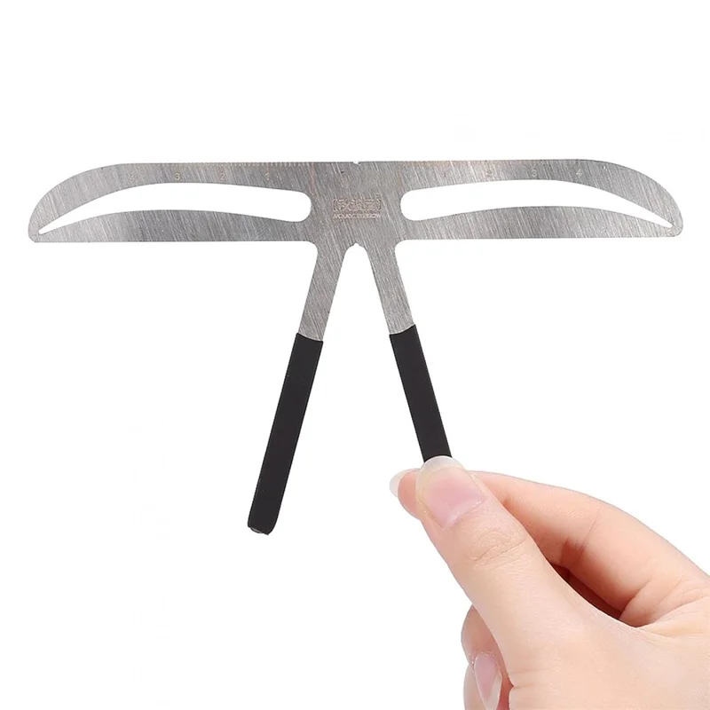 Professional Eyebrow Measure & Balance Ruler 3-Point Positioning Stainless Steel Measuring Eyebrow Tool
