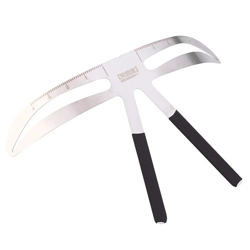 Professional Eyebrow Measure & Balance Ruler 3-Point Positioning Stainless Steel Measuring Eyebrow Tool