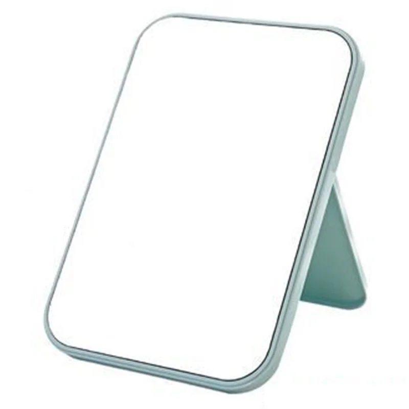 20x13cm Desktop Portable Makeup Mirror Adjustable Stand Square Foldable Cosmetic Beauty Mirror - Blue
