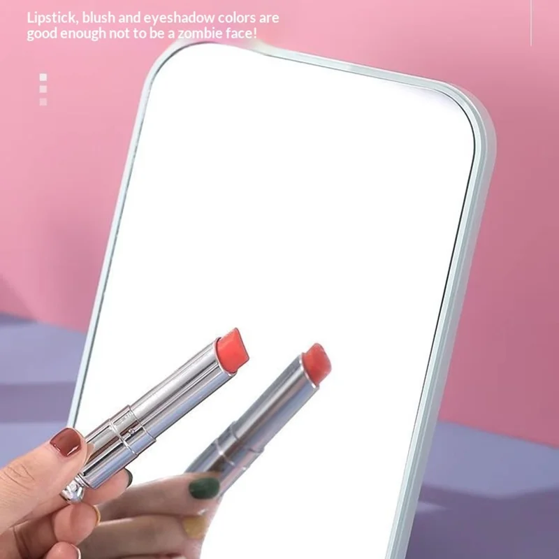 20x13cm Desktop Portable Makeup Mirror Adjustable Stand Square Foldable Cosmetic Beauty Mirror - Blue