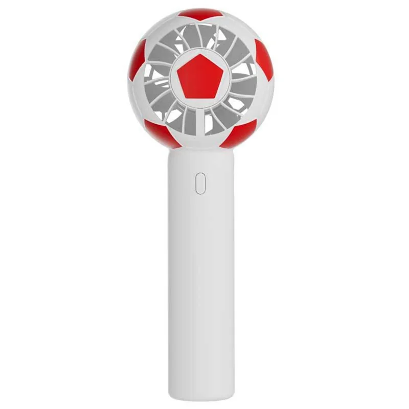 Soccer Ball Shaped Fan USB Rechargeable Mini Portable Creative DIY Football Shaped Handheld Fan - Red