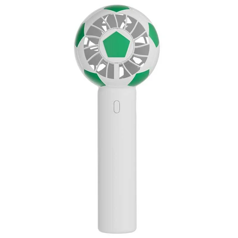 Soccer Ball Shaped Fan USB Rechargeable Mini Portable Creative DIY Football Shaped Handheld Fan - Green