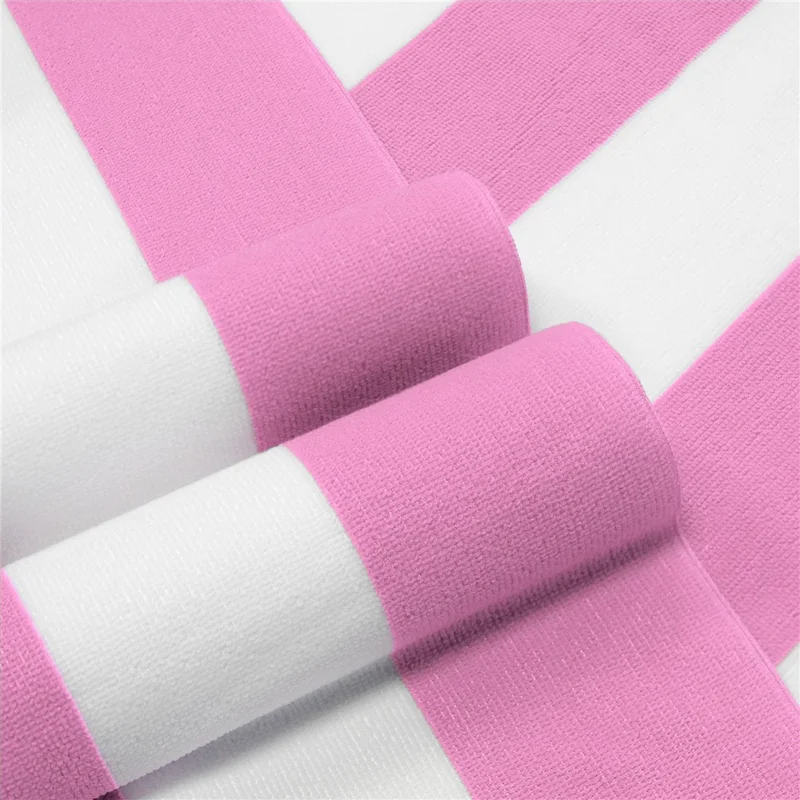 90x180cm Single Side Stripe Microfiber Beach Towel Absorbent Sports Towel Swimming Shawl for Pool Beach - Pink