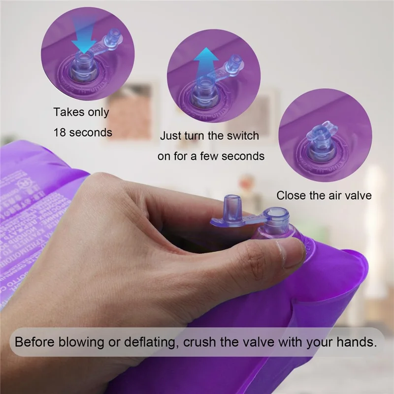 5Pcs Inflatable Camping Pillow Set Travel Neck Support Cushion for Outdoor Beach Office