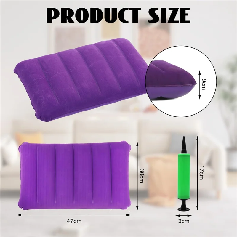 5Pcs Inflatable Camping Pillow Set Travel Neck Support Cushion for Outdoor Beach Office