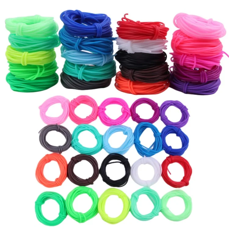 5m Length Flexible Tube DIY Ornament Accessories 2mm Hollow Silicone Tube - Dark Blue