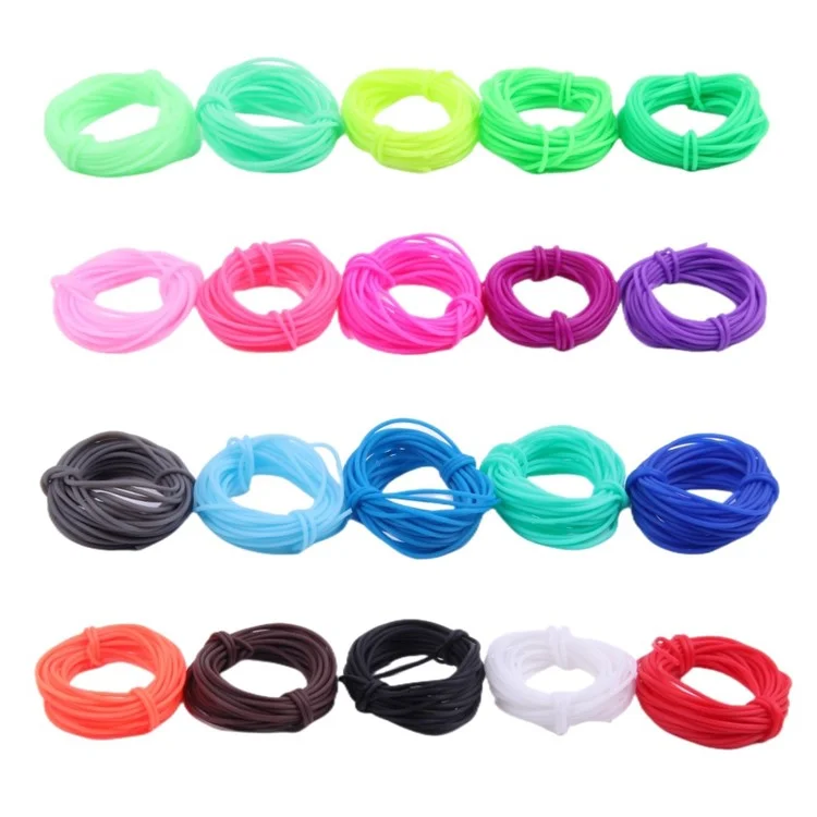 5m Length Flexible Tube DIY Ornament Accessories 2mm Hollow Silicone Tube - Dark Blue