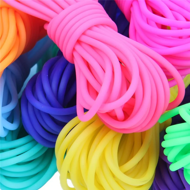5m Length Flexible Tube DIY Ornament Accessories 2mm Hollow Silicone Tube - Dark Blue