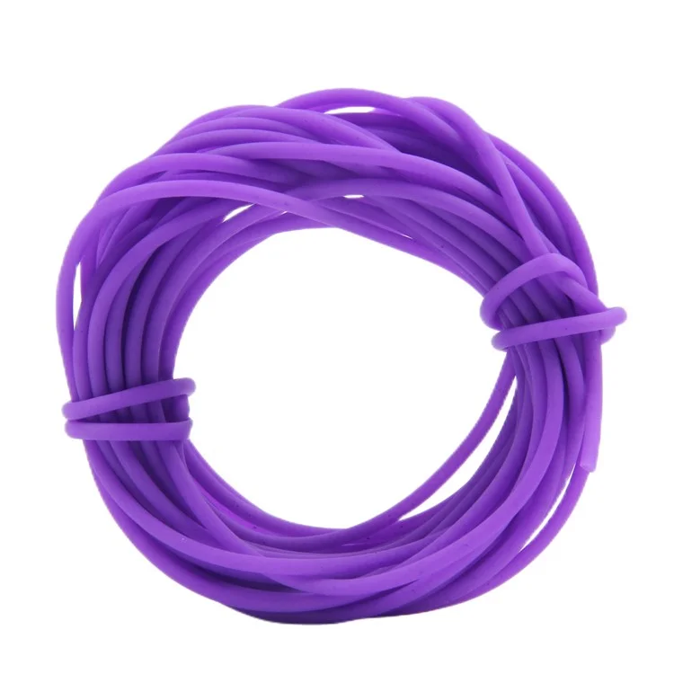 5m Length Flexible Tube DIY Ornament Accessories 2mm Hollow Silicone Tube - Purple