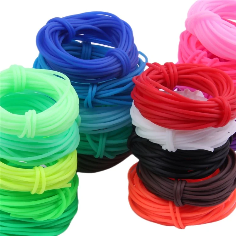 5m Length Flexible Tube DIY Ornament Accessories 2mm Hollow Silicone Tube - Purple