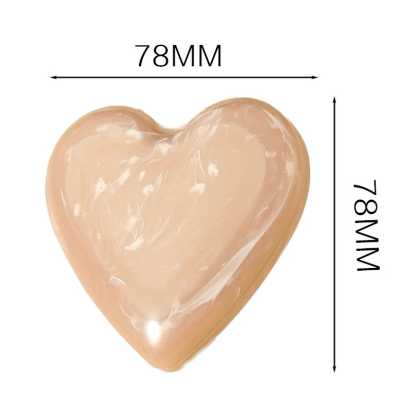 Foldable Heart-shaped Compact Comb with Mirror Marble Pattern Travel Size Beauty Tool Massage Comb for Hair Styling Makeup - Pink