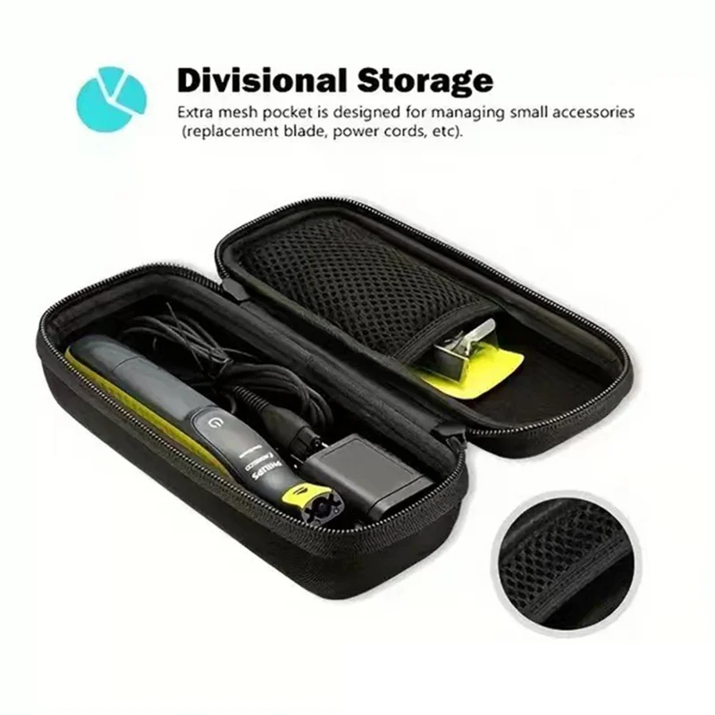 EVA Hard Shell Case for Philips OneBlade 360 QP2834 / 70 Electric Shaver Portable Travel Storage Bag Protective Carrying Case - Black