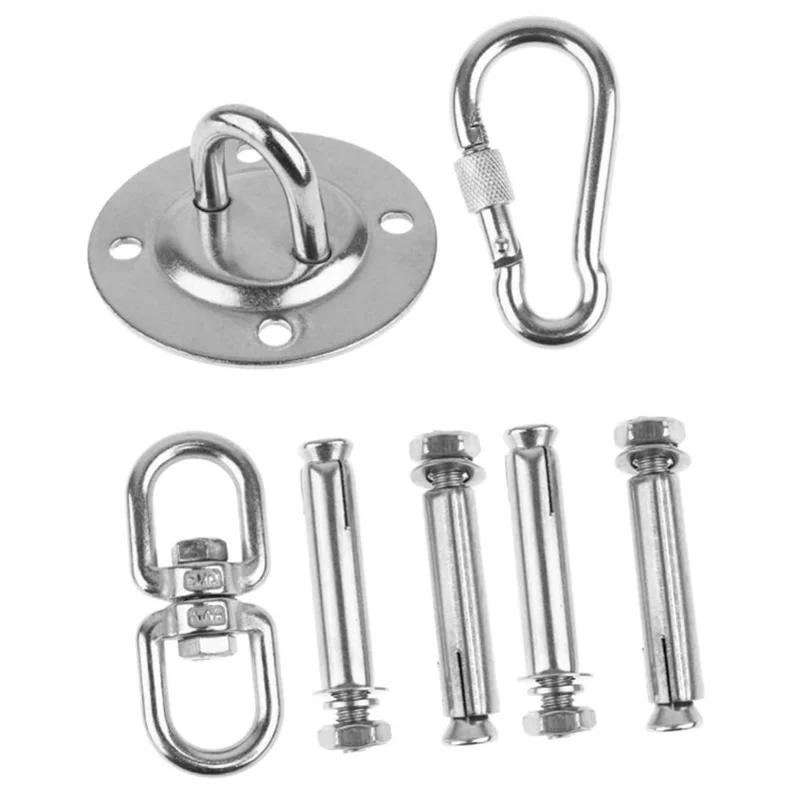 Stainless Steel Swing Hanging Hardware Kit Ceiling Mount Hook Spring Cushion for Hammock Chair Punching Bag Indoor Outdoor
