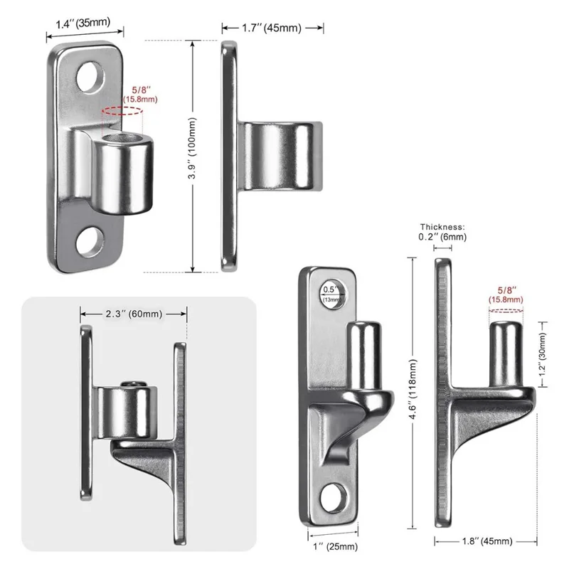 100x35mm 304 Stainless Steel Gate Hinge Fence Door Hardware Rust Resistant Farm Fence