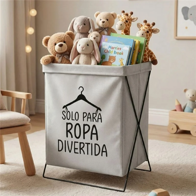 75L Large Capacity 36x26x58cm Foldable Laundry Hamper Bag X-Frame Storage Basket with Handles - Grey