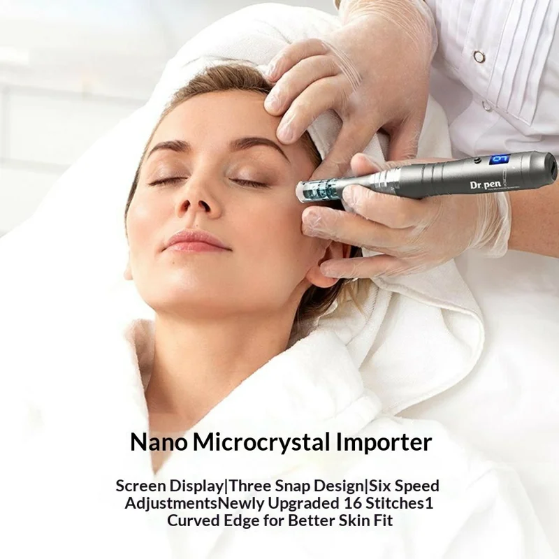 DR.PEN M8-W Microneedle Pen 6-Speed 0-2.5mm Depth Wireless Micro Needling Devices 16-Pin Skin Care Tool Kit for Face Beauty - EU Plug