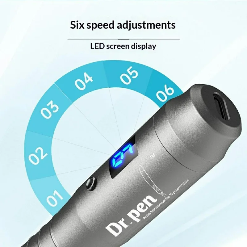 DR.PEN M8-W Microneedle Pen 6-Speed 0-2.5mm Depth Wireless Micro Needling Devices 16-Pin Skin Care Tool Kit for Face Beauty - EU Plug