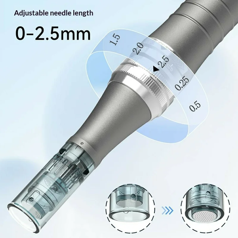 DR.PEN M8-W Microneedle Pen 6-Speed 0-2.5mm Depth Wireless Micro Needling Devices 16-Pin Skin Care Tool Kit for Face Beauty - EU Plug