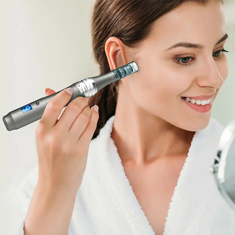 DR.PEN M8-W Microneedle Pen 6-Speed 0-2.5mm Depth Wireless Micro Needling Devices 16-Pin Skin Care Tool Kit for Face Beauty - EU Plug