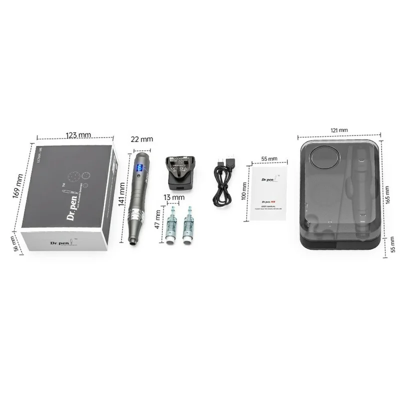 DR.PEN M8-W Microneedle Pen 6-Speed 0-2.5mm Depth Wireless Micro Needling Devices 16-Pin Skin Care Tool Kit for Face Beauty - EU Plug