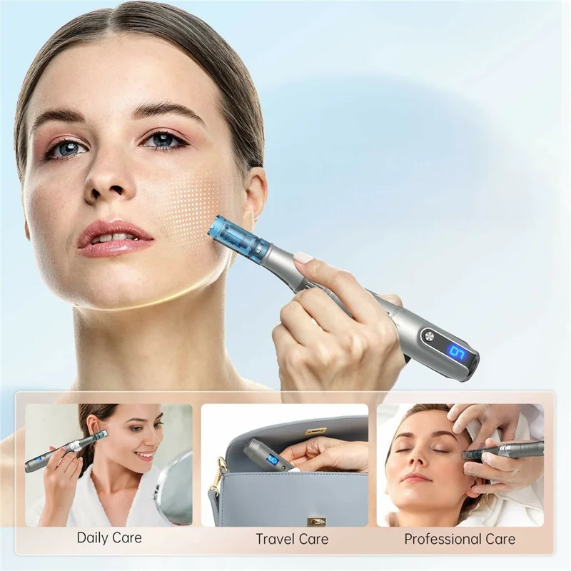 DR.PEN M8S Auto Microneedling Pen med 6 hastighedsindstillinger, 0-2,5 mm dybde, trådløs auto derma-pen til ansigtspleje – EU-stik