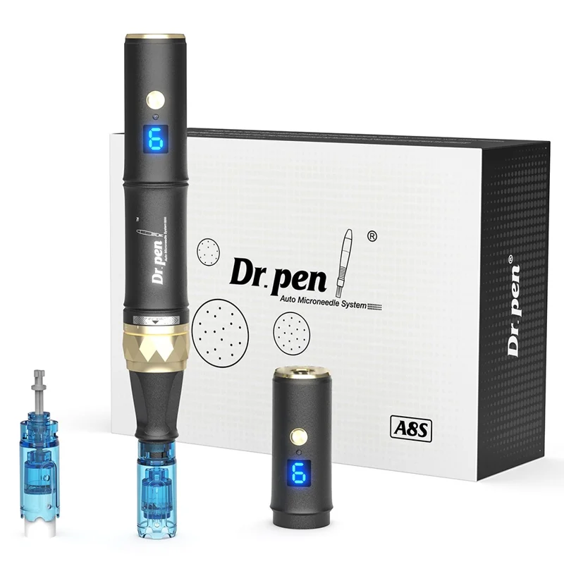 DR.PEN A8S Auto Microneedling System Pen Wireless Wired Dual Mode 0.25mm Nano Needles Kit for Skincare Beauty - EU Plug