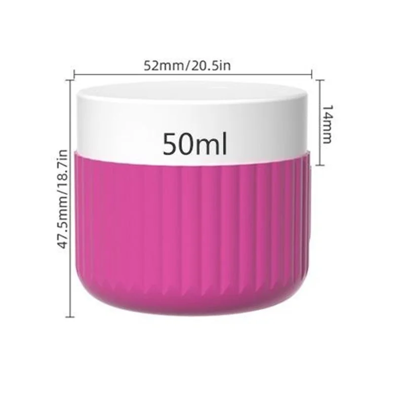 4 stk. 50 ml silikone rejsebeholdere, genanvendelige med bred åbning, lækketætte, bærbare ansigtscrembeholdere med spatler – sæt 04