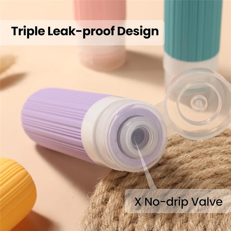 6 pièces 40 ml Pots de Crème pour le Visage Réutilisables + Ensemble de 90 ml Bouteilles en Silicone Étanches Pots Squeezables - Lot 01